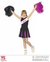 Cheerleader kind zwart/roze - thumbnail