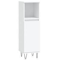 Badkamerkast 30x30x100 cm bewerkt hout wit - thumbnail