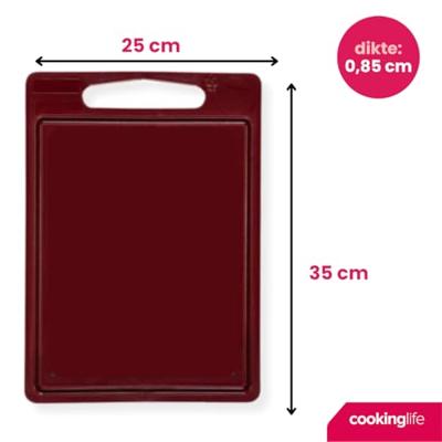 Cookinglife Snijplank met sapgeul 35 x 25 x 0.85 cm - Bruin