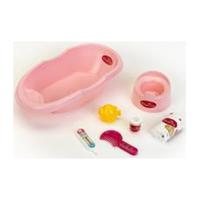 Klein babybad met accessoires Princess Coralie roze 43 x 23 x 10 cm - thumbnail