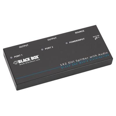 Black Box AVSP-DVI1X2 2 poorten DVI-splitter Met audiopoorten, Met equalizer-functie, Met status-LEDs 1080 pix Zwart Black Box AVSP-DVI1X2 2 poorten DVI-splitter Met audiopoorten, Met equalizer-functie, Met status-LEDs 1080 pix Zwart