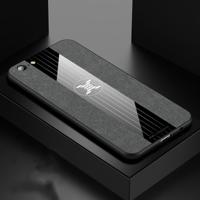 Voor OPPO A57 XINLI stiksels doek Textue schokbestendig TPU beschermhoes (grijs) - thumbnail