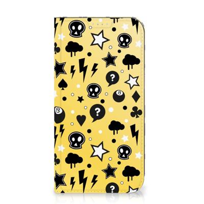 Mobiel BookCase iPhone 15 Plus Punk Geel Mobiel BookCase iPhone 15 Plus Punk Geel