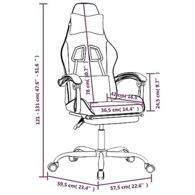 Gamestoel met voetensteun kunstleer zwart