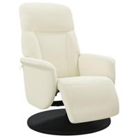 Fauteuil met voetensteun verstelbaar fluweel crmekleurig - thumbnail