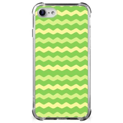 iPhone SE 2022/2020 | iPhone 8/7 Doorzichtige Silicone Hoesje Waves Green iPhone SE 2022/2020 | iPhone 8/7 Doorzichtige Silicone Hoesje Waves Green