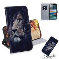 Lion patroon gekleurde tekening horizontale Flip lederen case voor Sony Xperia 10 met houder & kaartsleuven & portemonnee - thumbnail