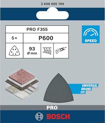 Bosch Accessories Best for Stone 2608605199 Deltaschuurpapier Met klittenband, Geperforeerd Korrelgrootte (num) 600 Hoekmaat 93 mm 5 stuk(s) - thumbnail
