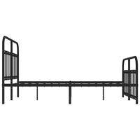 Bedframe met hoofd- en voeteneinde metaal zwart 140x200 cm - thumbnail