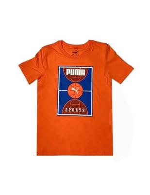 T-Shirt met Korte Mouwen voor kinderen Puma Bppo Basket Blank Ba Oranje - Maat: 15-16 Jaar