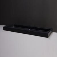 Wastafel Forzalaqua Palermo Graniet Gezoet Zonder Kraangat Zwart 120,5x51,5x9 cm - thumbnail