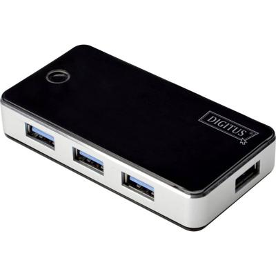 Digitus DA-70231 USB 3.2 Gen 1-hub 4 poorten Zwart, Zilver