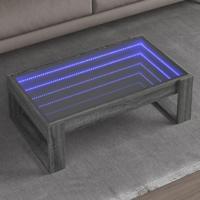 Salontafel met Infinity LED 90x53x30 cm grijs sonoma eikenkleur - thumbnail