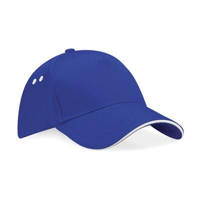 Beechfield CB15C Ultimate 5 Panel Cap - Sandwich Peak - Bright Royal/White - One Size