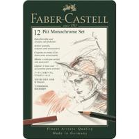 Faber Castell fc-112975 pitt monochrome set faber-castell 12-delig medium - thumbnail