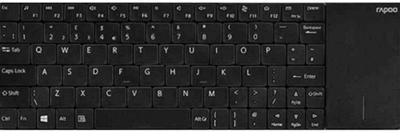 Rapoo E2710 Draadloos multimedia toetsenbord met touchpad Toetsenbord Zwart
