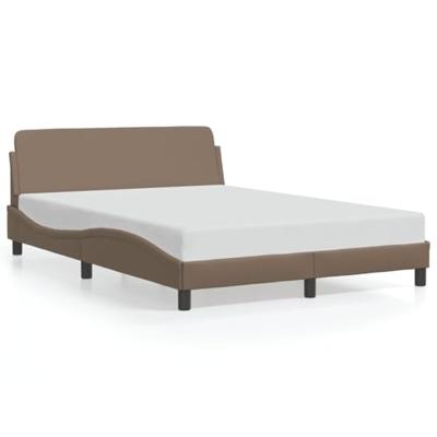Bedframe met hoofdbord kunstleer cappuccinokleurig 120x200 cm Bedframe met hoofdbord kunstleer cappuccinokleurig 120x200 cm