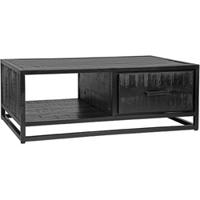 LABEL51 Salontafel 'Chili' Zwart Mangohout, 110 x 70cm - thumbnail