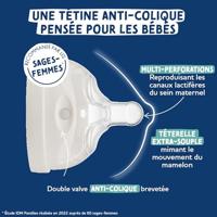 Babyfles tegen koliek - DODIE - 150 ml - Biomimicry speen met meerdere perforaties - 0+ maanden - Flow 1 - Blauw - thumbnail