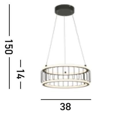 Searchlight Led hanglampCircolo Ø 38cm - 54213-1BK