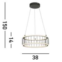 Searchlight Led hanglampCircolo Ø 38cm - 54213-1BK - thumbnail
