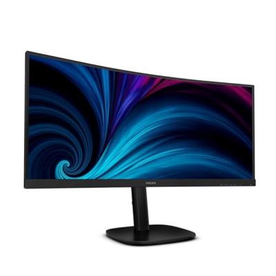 Philips 34B2U3600C - 34 inch WQHD gebogen monitor, in hoogte verstelbaar, luidspreker (3440 x 1440, 120 Hz, 1 x HDMI 2.0, 1x DP 1.2, 1x USB-C (90W PD), USB-hub, RJ45) zwart