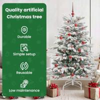 VidaXL Kunstmatige inklapbare kerstboom wit 150 cm pe en pvc - thumbnail