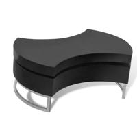 VidaXL Salontafel met aanpasbare vorm hoogglans zwart - thumbnail