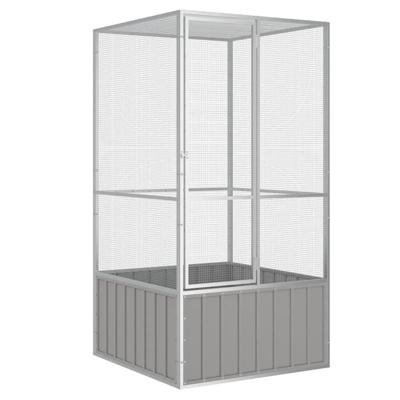 VidaXL Vogelkooi 111x107x211,5 cm gegalvaniseerd staal grijs VidaXL Vogelkooi 111x107x211,5 cm gegalvaniseerd staal grijs