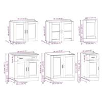 7-delige Keukenkastenset Kalmar bewerkt hout betongrijs - thumbnail