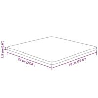 Tafelblad vierkant 70x70x1,5cm massief eiken lichtbruin - thumbnail