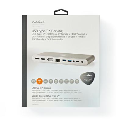 Nedis USB Docking Station | USB-C Male | 0.2 m | Wit met Euro Lock | 1 stuks - CCTB64991AL02 CCTB64991AL02