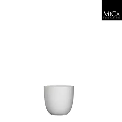 Mica Decorations tusca pot mat wit 9x10cm Mica Decorations tusca pot mat wit 9x10cm