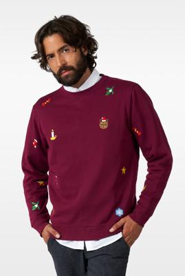 Kersttrui X-Mas Icons Bordeaux Rood