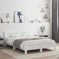 Bedframe met hoofdeinde en LED wit 140x190 cm - thumbnail