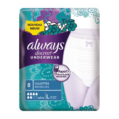 Always Discreet Broekjes Maat L - 8 st.