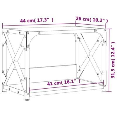 VidaXL Printerstandaard 44x26x31,5 cm bewerkt hout grijs sonoma eiken
