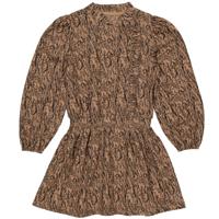 LEVV Meisjes jurk - Falita - AOP vlokken bruin - thumbnail