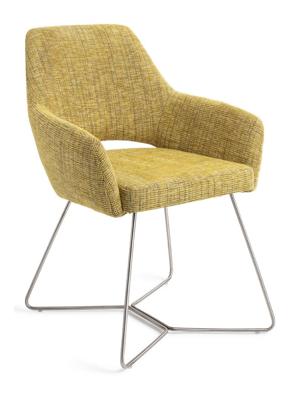 Jesper Home Eetkamerstoel 'Yanai' Beehive Steel, kleur Lemon Lines