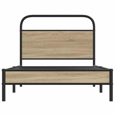 Bedframe zonder matras bewerkt hout gerookt eiken 90x200 cm