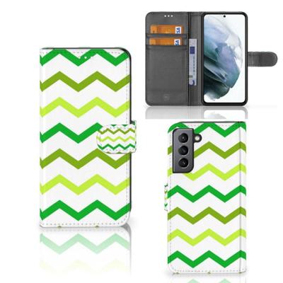 Samsung Galaxy S21 FE | Telefoon Hoesje | Zigzag Groen Samsung Galaxy S21 FE | Telefoon Hoesje | Zigzag Groen