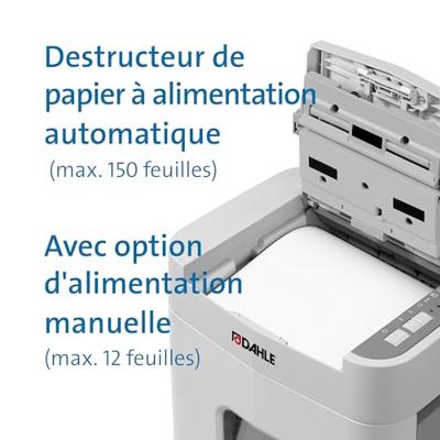 Dahle ShredMATIC 150 Papierversnipperaar Cross cut 4 x 12 mm P-4 24 l Ook geschikt voor Paperclips, Nietjes, Creditcards