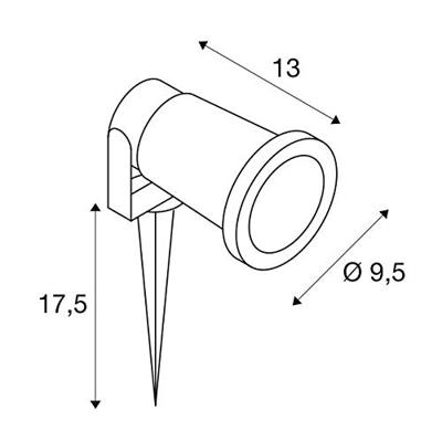 SLV TuinspotNautilus Spike 17,5cm groen - 1001965
