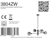 Steinhauer Design hanglampConstellation zwart met smoke glas - 3804ZW - thumbnail