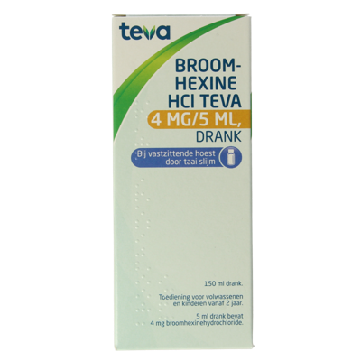 Teva Broomhexine HCL 4mg/ml = 0.8 mg 150 Milliliter