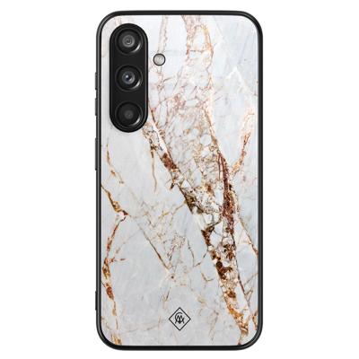 Samsung Galaxy S24 glazen hardcase - Marmer goud