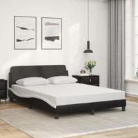 Bed met matras kunstleer zwart en wit 140x200 cm - thumbnail