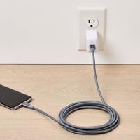 Amazon Basics Aansluitkabel, USB-C naar USB-A, USB 2.0 standaard, dubbel gevlochten nylon, 3 m, donkergrijs - thumbnail