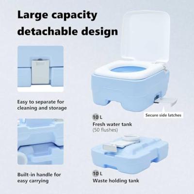 VidaXL Camping toilet lichtblauw en wit 41,5 x 36,5 x 30 cm polyetheen