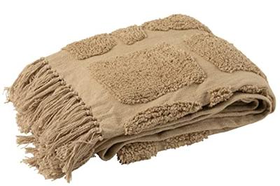 J-Line Plaid Sidney - polyester - beige - 192 x 123 cm J-Line Plaid Sidney - polyester - beige - 192 x 123 cm